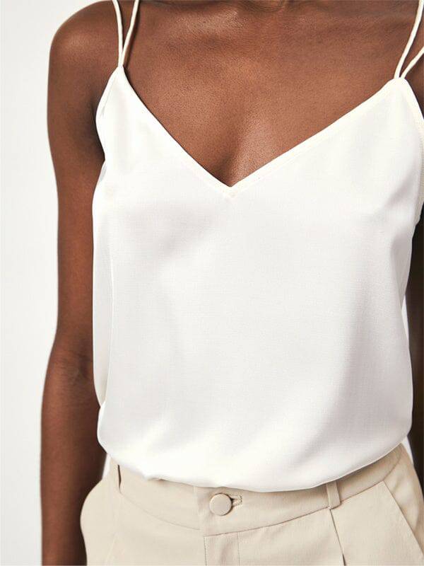 Creamfarbenes Satintop T-Shirt Dante 6
