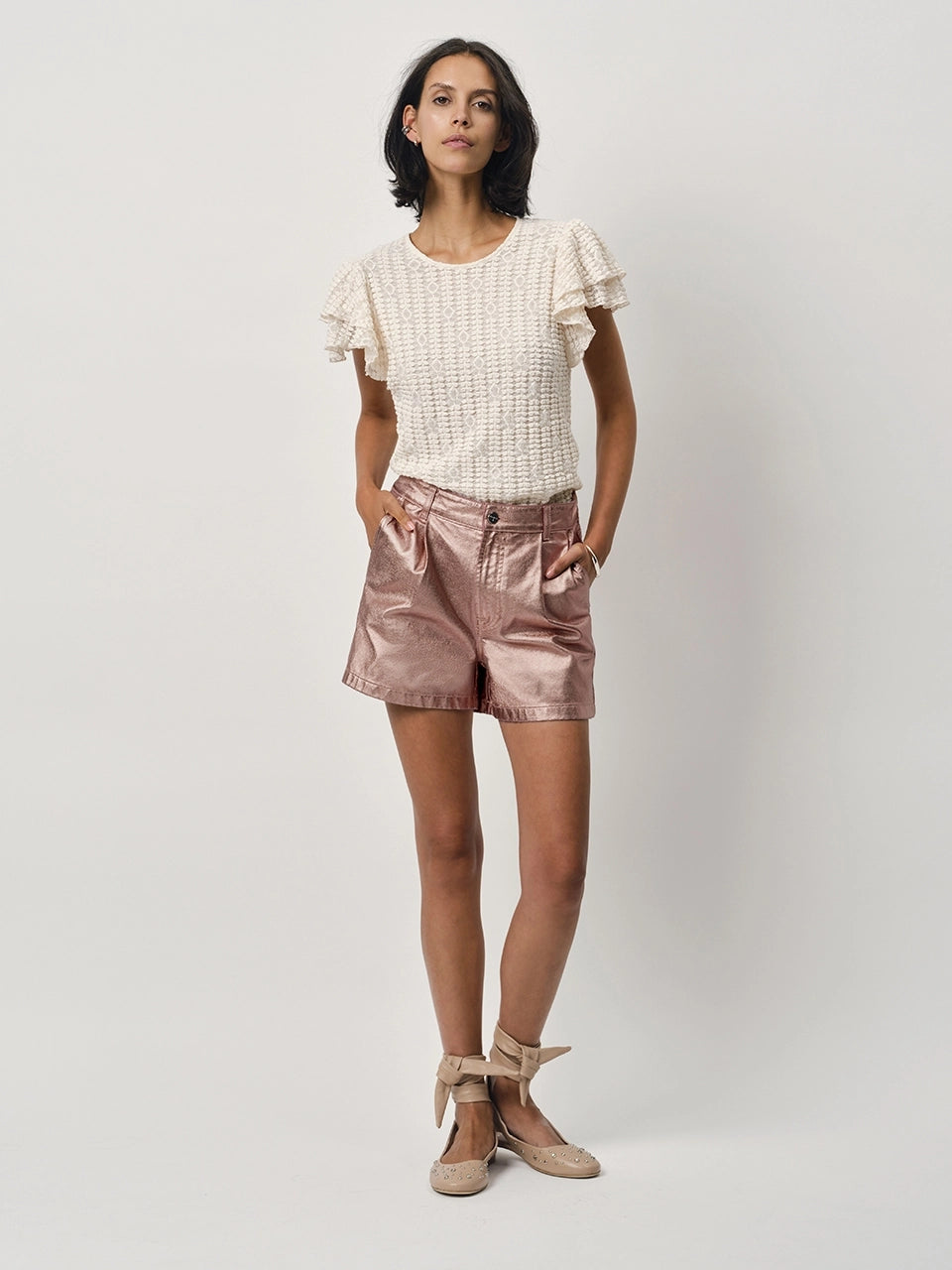 Marlowé Top in Butter Cream – Feminines Spitzen-Top für einen besonderen Look