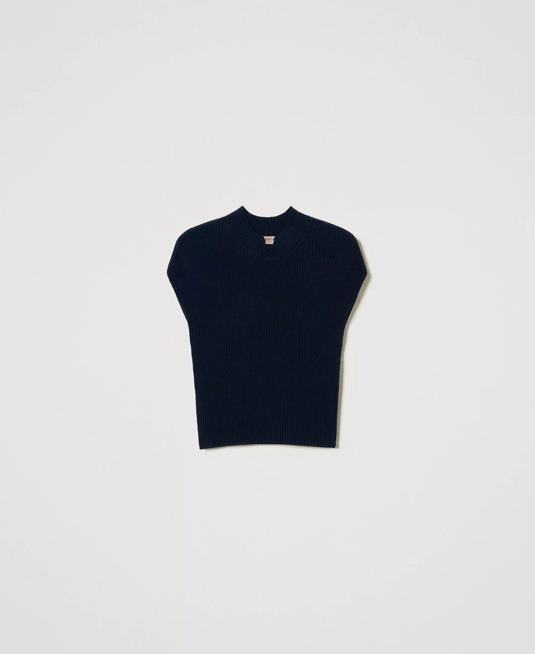 Kurzärmeliger Strickpullover aus Viskose und Stretch