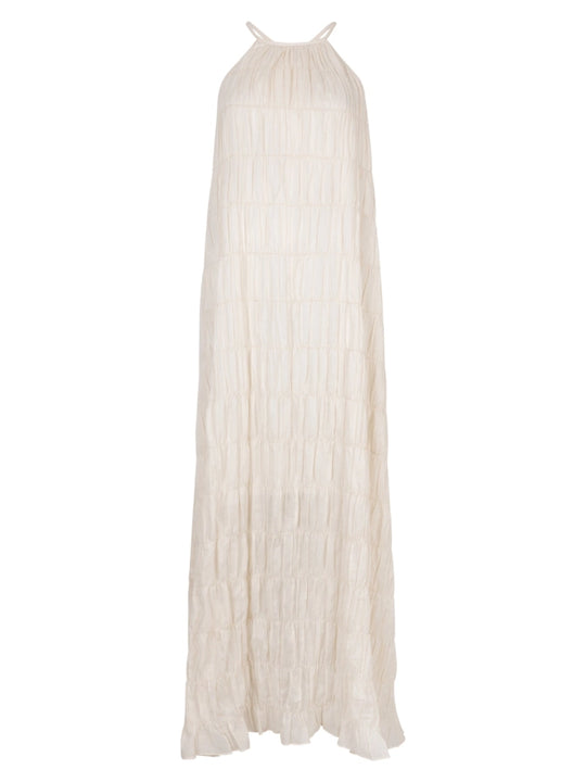 Nelkis Kleid in Butter Cream – Fließendes Halter-Maxikleid für den Sommer