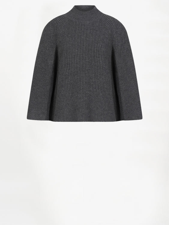 Dante6-Romi Cape Sweater in Grey Mélange