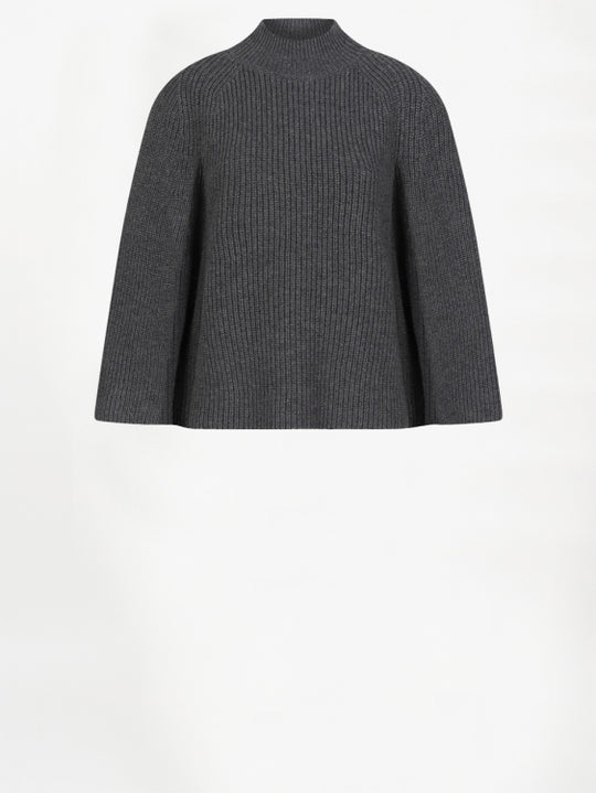 Dante6-Romi Cape Sweater in Grey Mélange