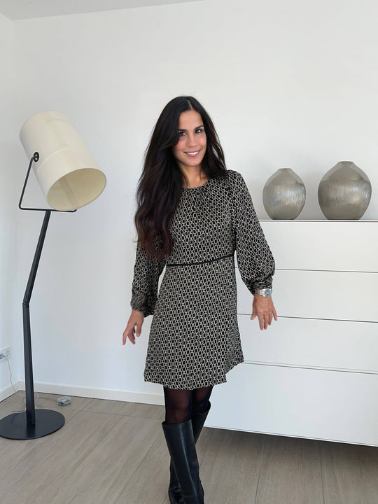 Kurzes Kleid, Chain Print schwarz (nachhaltig) Kleid Skatie Brand 