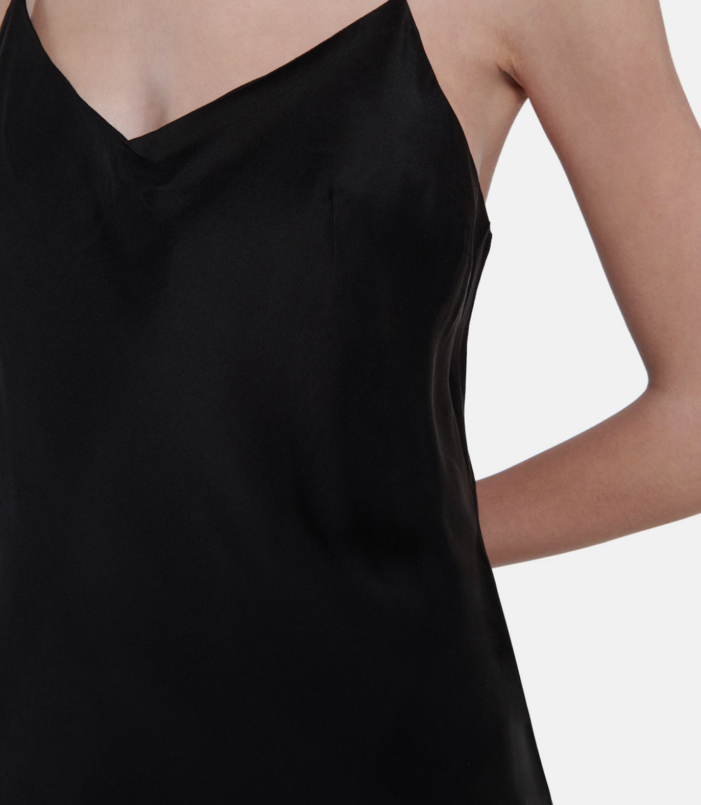 Slipdress aus schwarzem Satin – zeitlose Eleganz für jeden Anlass