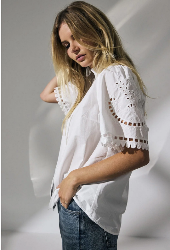 Co’Couture Kellisecc Embroidery Bluse – Zeitlose Eleganz in Weiß