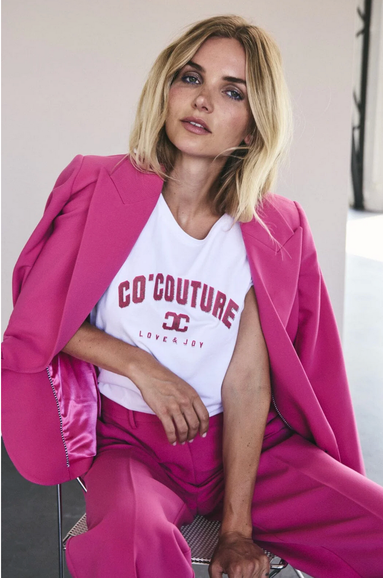 T-Shirt mit Co'Couture Schriftzug in Ink