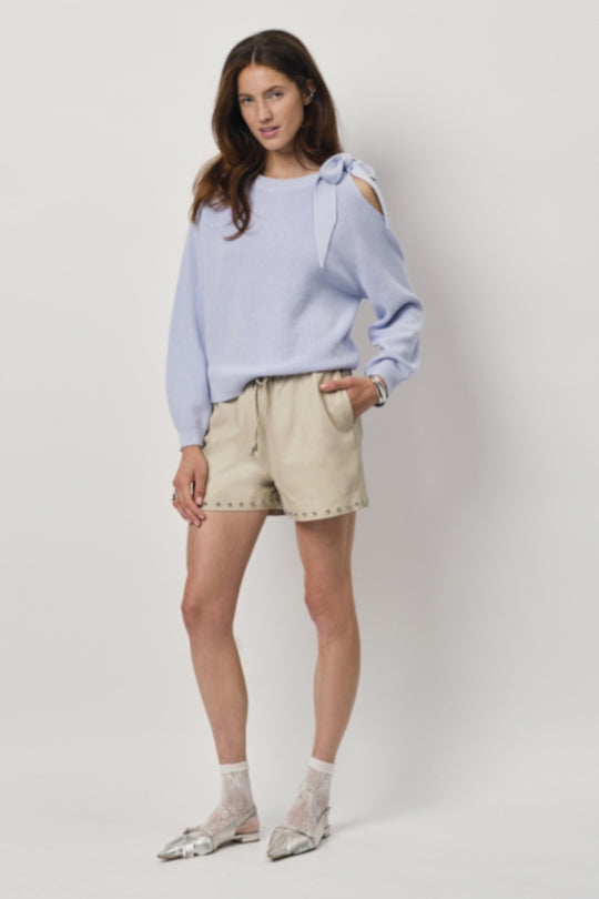 Dante6 Ulyn Cut-Out Bow Sweater in Crystal Blue