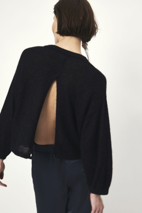 Pullover mit Rückenöffnung aus Alpaka