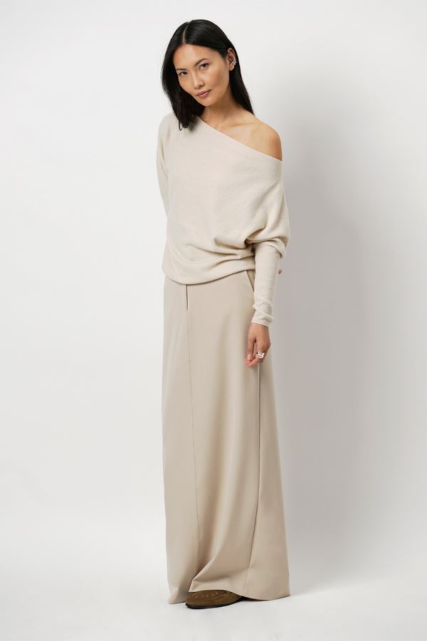 Asymmetrischer Wollpullover in Vanilla Chai Pullover Dante 6 