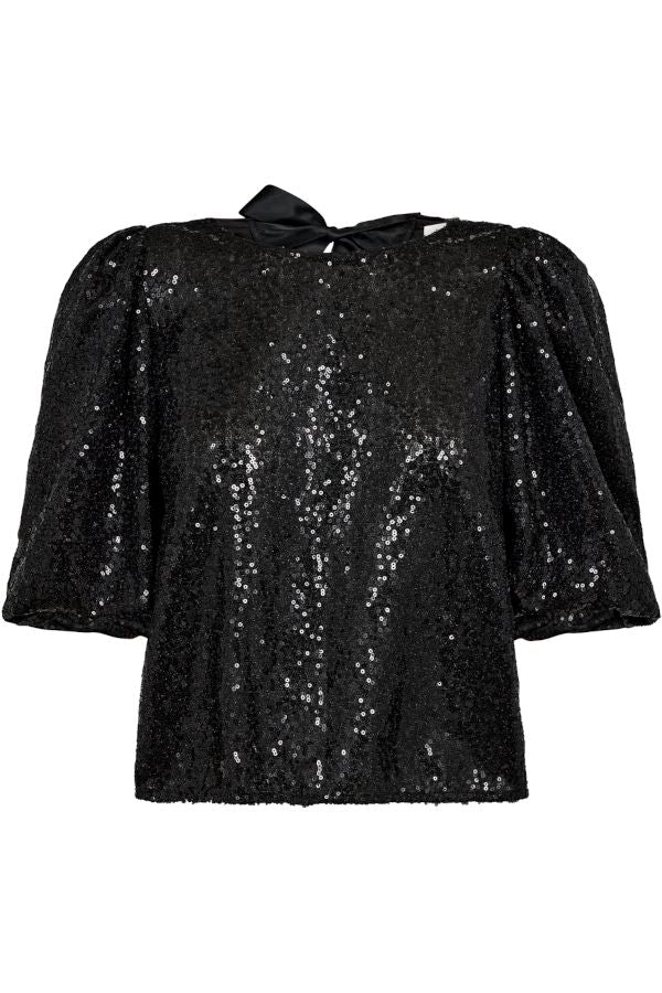Bluse mit schwarzen Pailletten Bluse Co'couture 