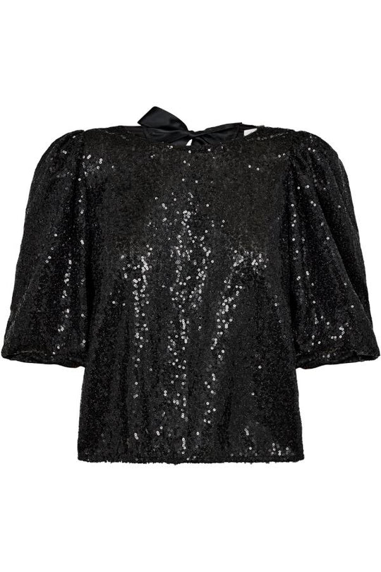 Bluse mit schwarzen Pailletten Bluse Co'couture 