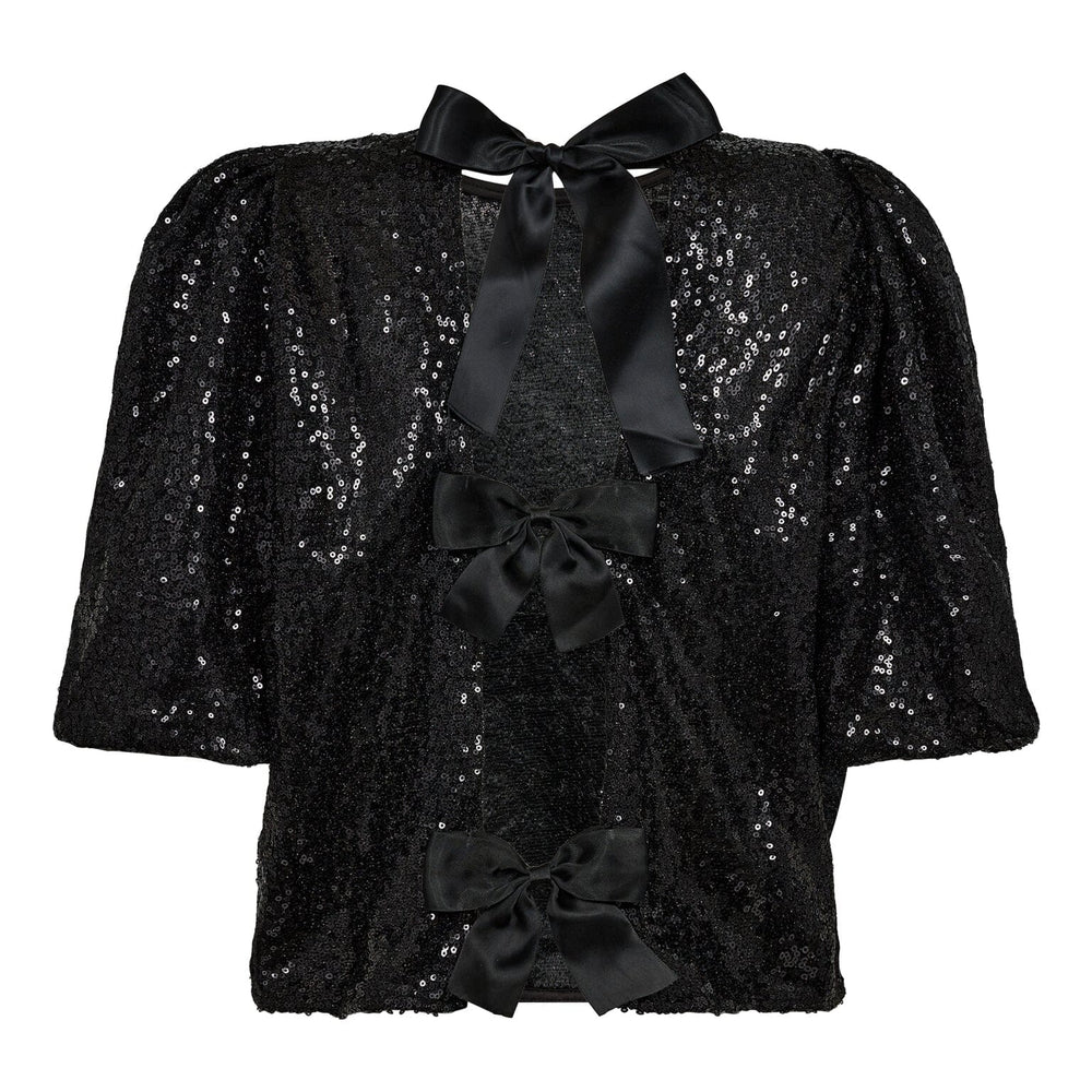 Bluse mit schwarzen Pailletten Bluse Co'couture 