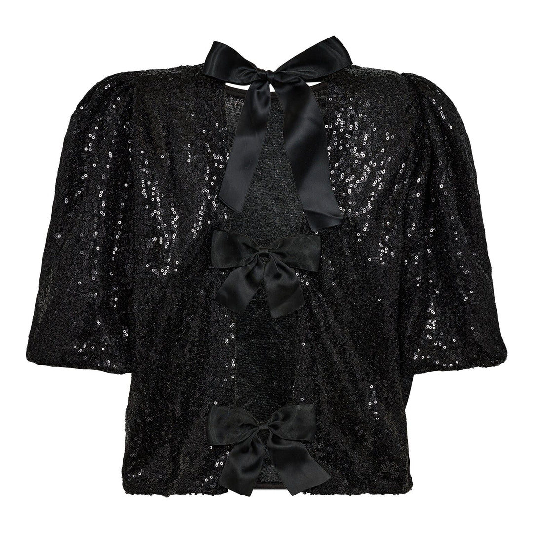 Bluse mit schwarzen Pailletten Bluse Co'couture 