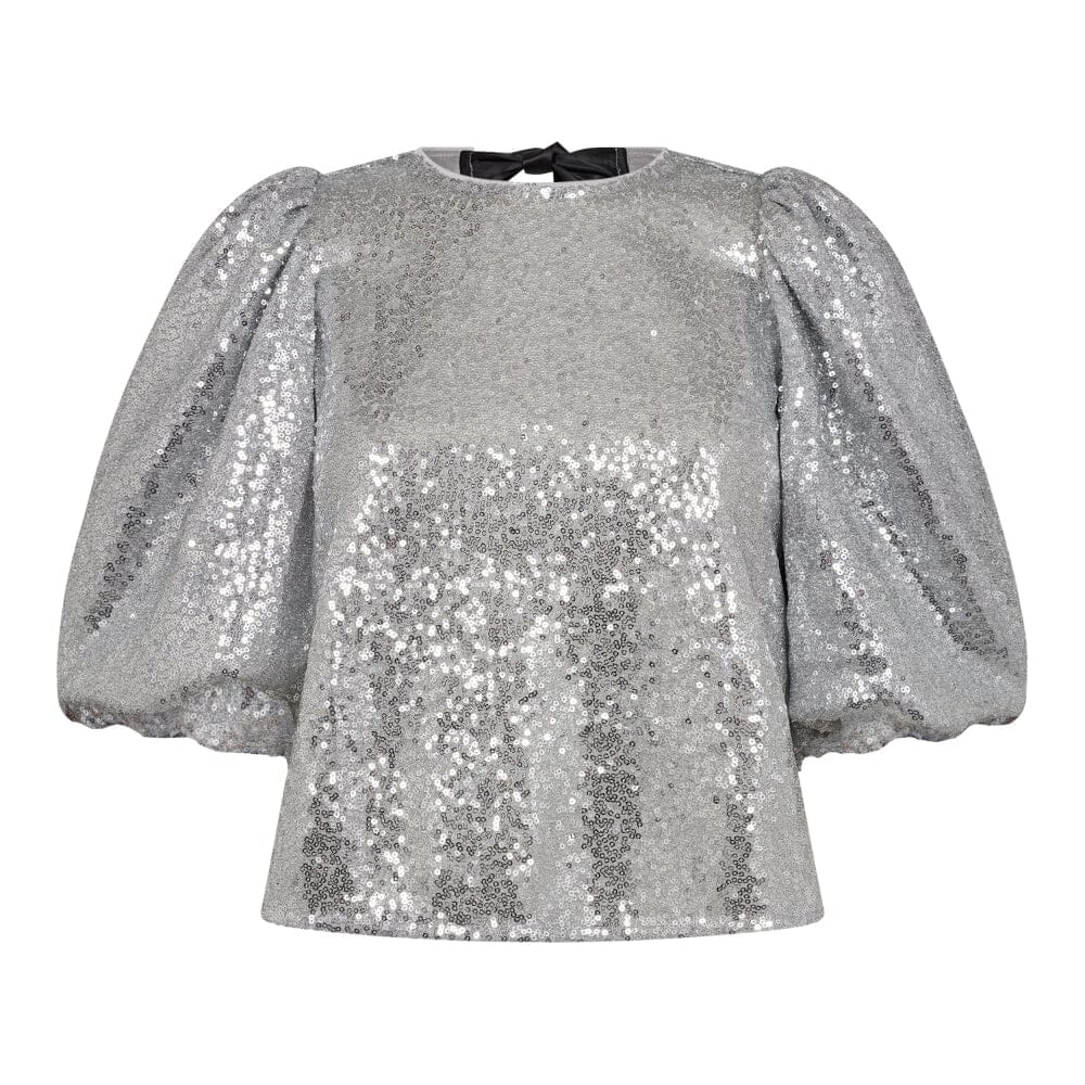 Bluse mit silbernen Pailletten Bluse Co'couture 