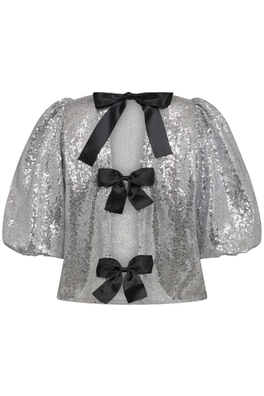 Bluse mit silbernen Pailletten Bluse Co'couture 