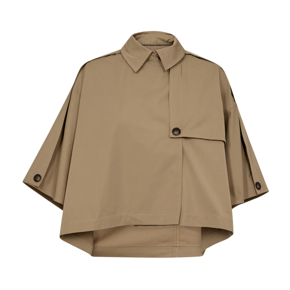 Stylish khaki-colored trench jacket from Co'Couture-your must-have for every season