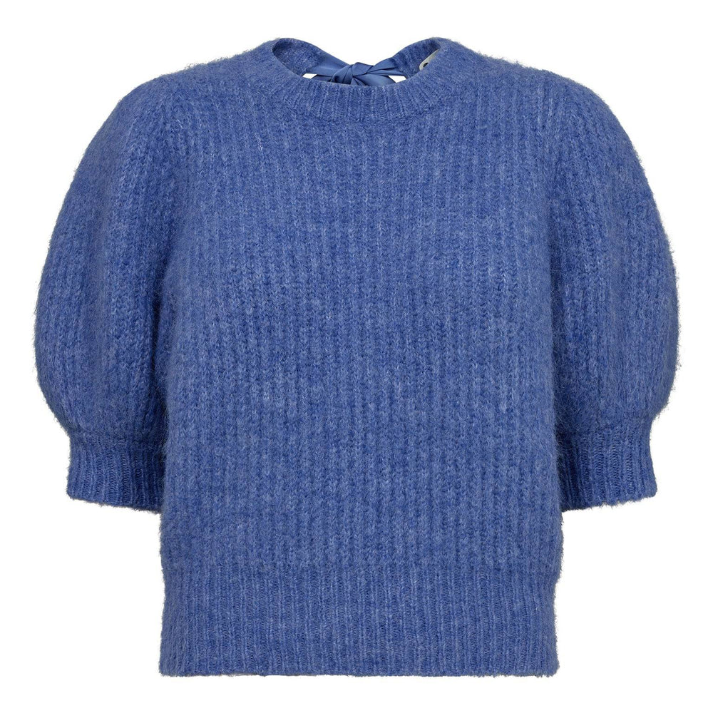 Eleganter blauer Schrickpullover von Co'Couture – Nachhaltig und stilvoll