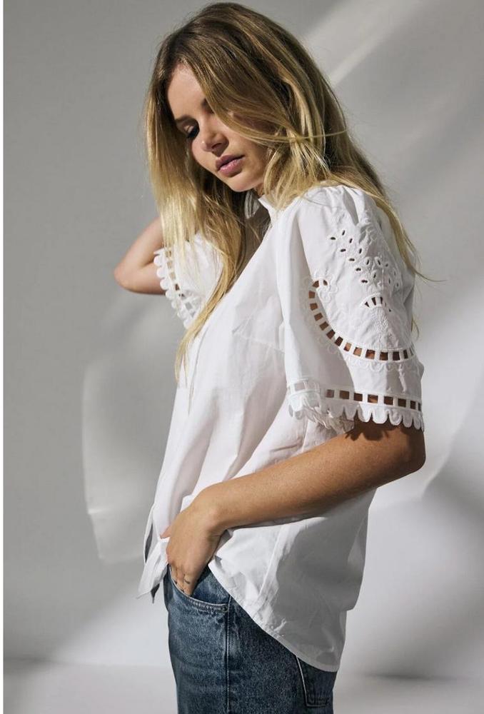 Co’Couture Kellisecc Embroidery Bluse – Zeitlose Eleganz in Weiß