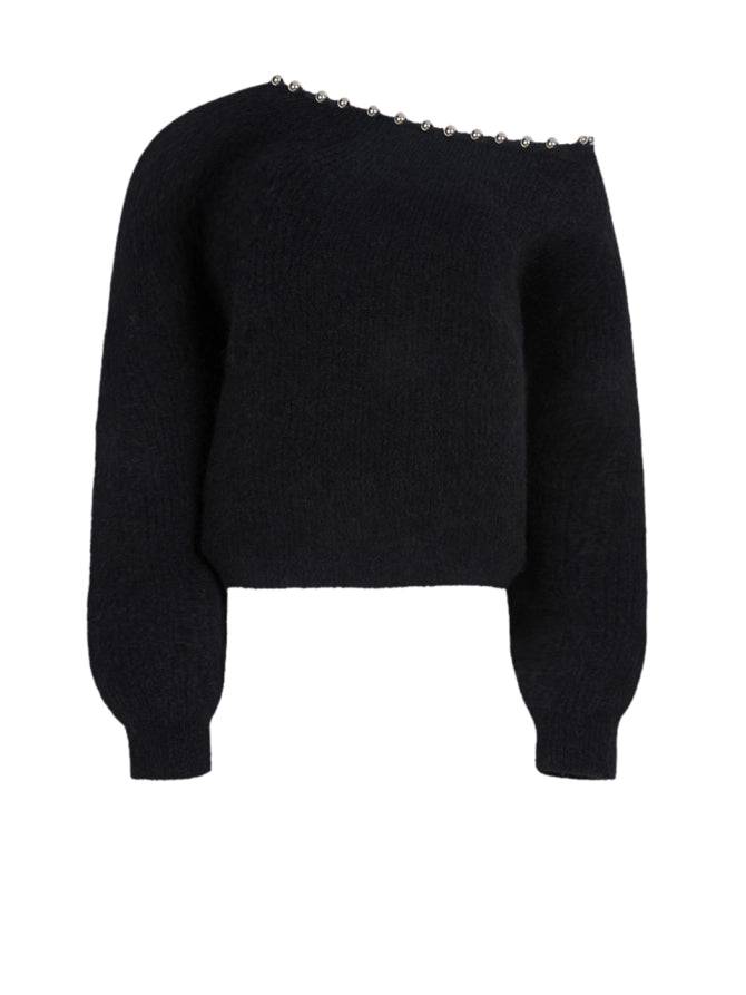 Luxurious knitting sweater in black