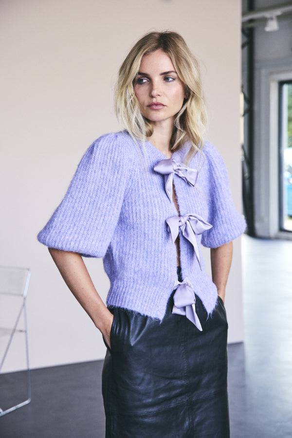 Fliederfarbener Schrickcardigan von Co’Couture (nachhaltig) - Cardigan