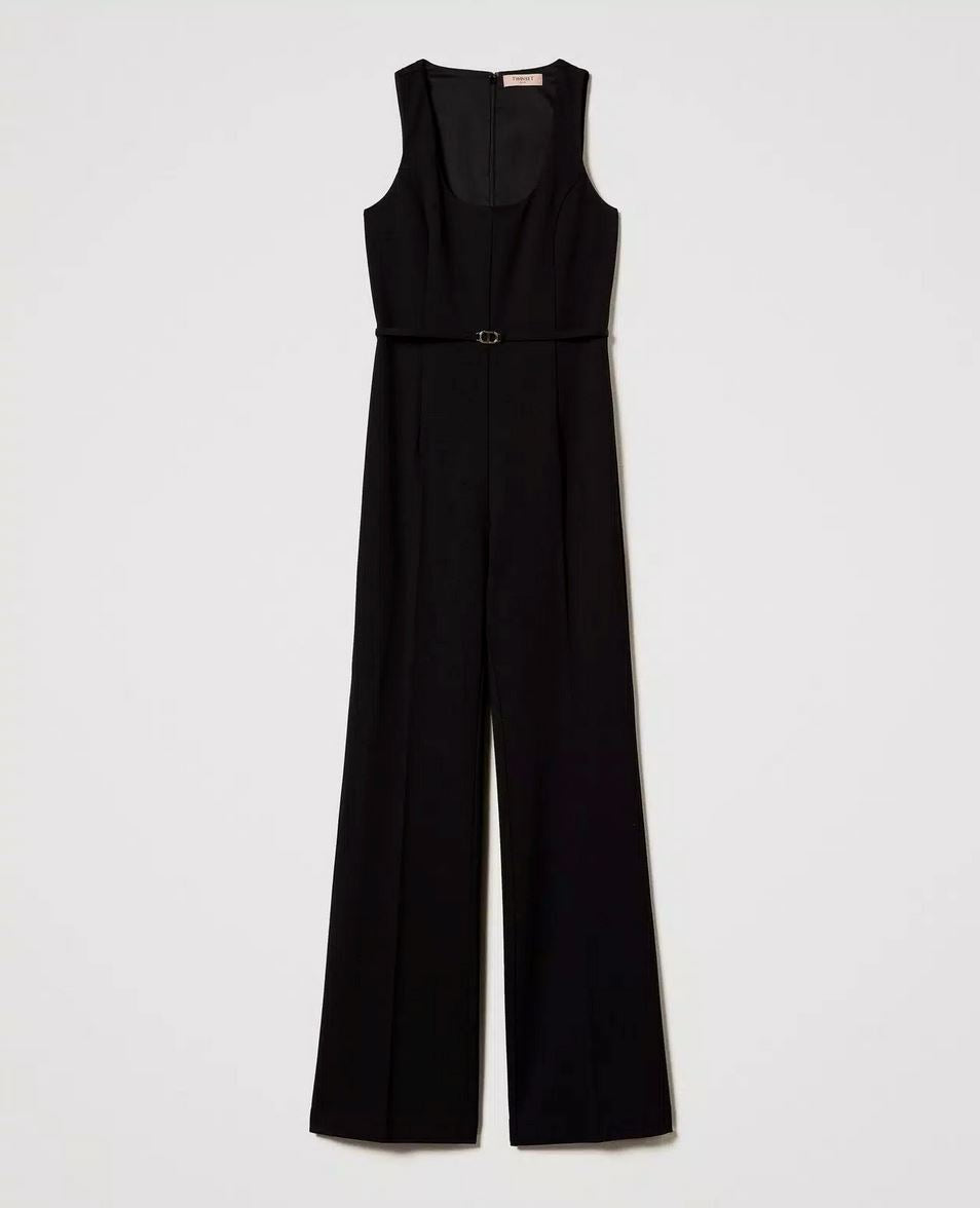 Jumpsuit mit ausgestelltem Bein Jumpsuit TWINSET 