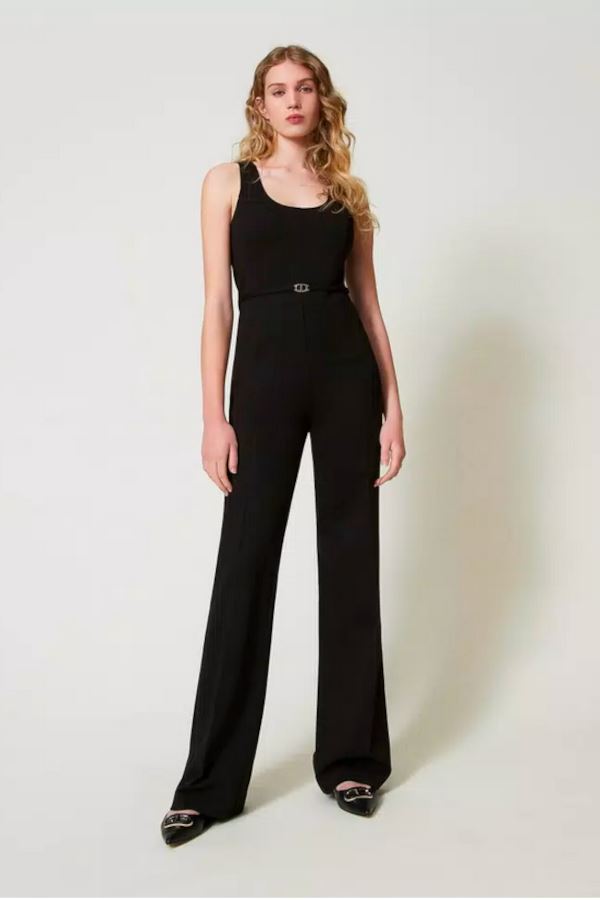 Jumpsuit mit ausgestelltem Bein Jumpsuit TWINSET 