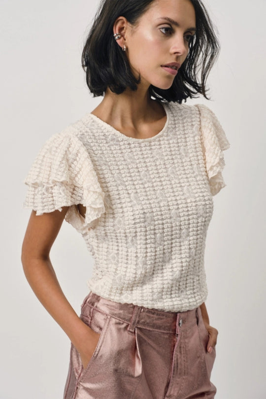 Marlowé Top in Butter Cream – Feminines Spitzen-Top für einen besonderen Look