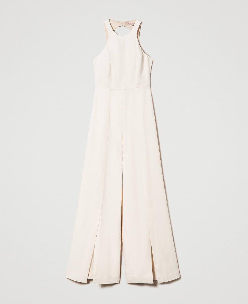 Langer Jumpsuit aus Leinen und Viskose Kleid TWINSET 
