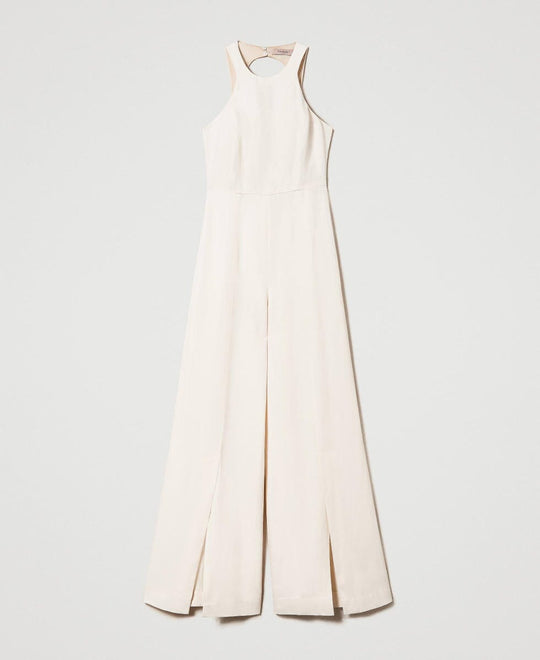 Langer Jumpsuit aus Leinen und Viskose Kleid TWINSET 