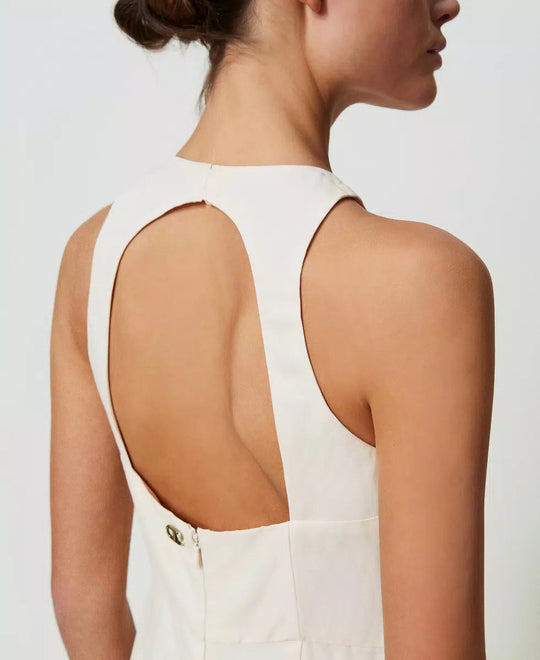 Langer Jumpsuit aus Leinen und Viskose Kleid TWINSET 