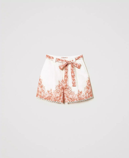 Leinenshorts mit Blumenprint Shorts TWINSET 