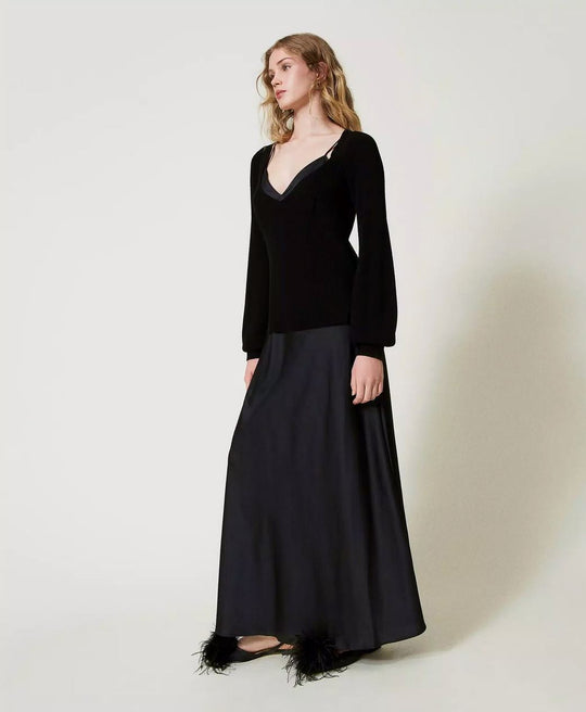 Maxi-Slipdress aus Satin Kleider TWINSET 