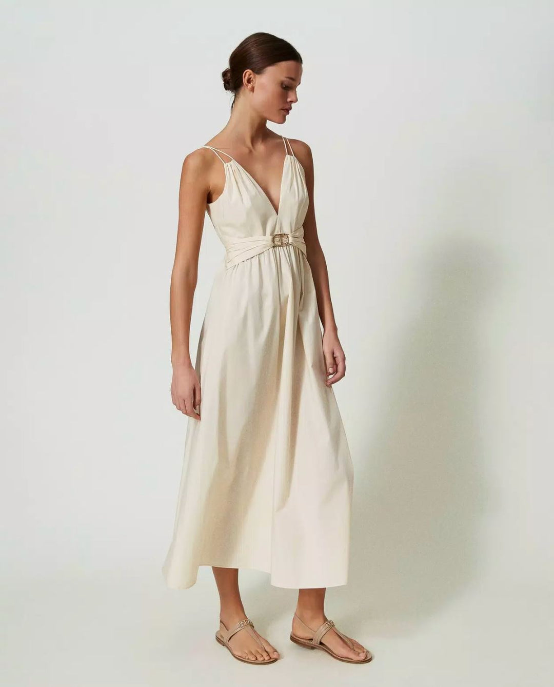 Maxikleid aus Baumwollpopeline Kleid TWINSET 