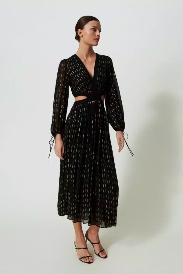 Maxikleid aus Georgette mit Stickerei Kleid TWINSET 