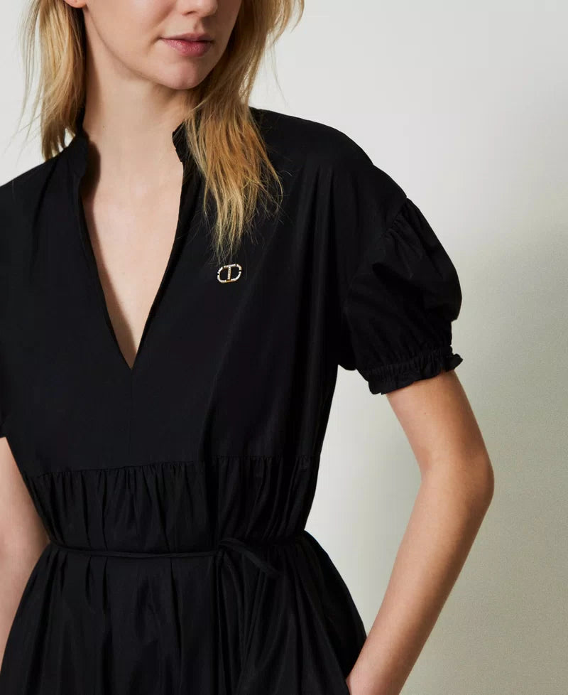 Maxikleid aus Stretchpopeline Kleid TWINSET 