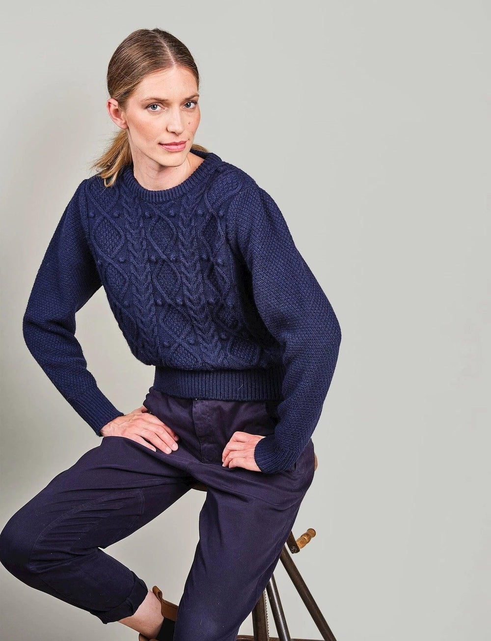 Pullover mit Zopfmuster Pullover Summum Woman 
