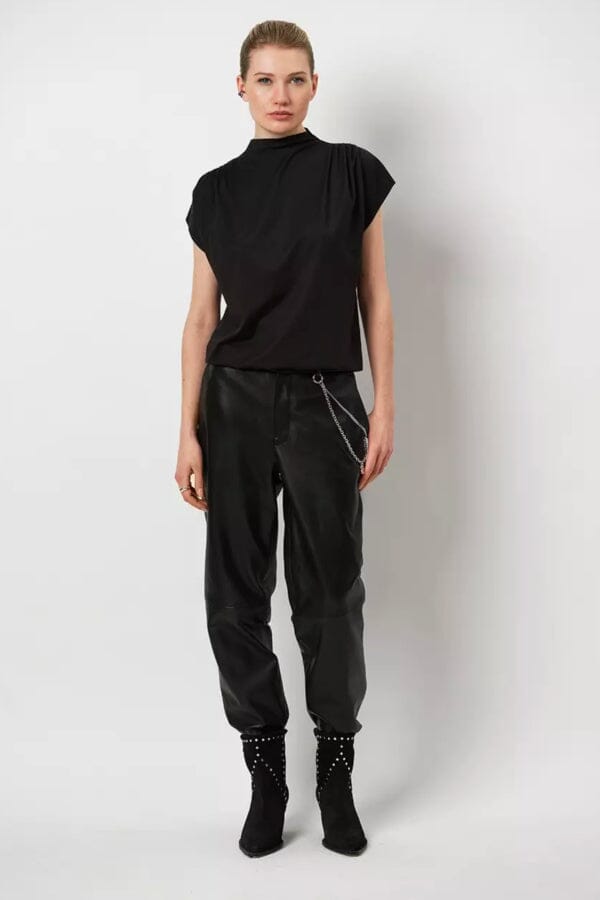 Schwarzes Jersey-Top T-Shirt Dante 6 