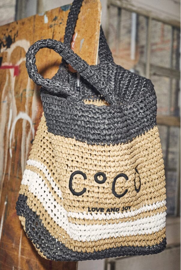 Shopper aus handgeflochtenem Naturstroh Handtasche Co'couture 