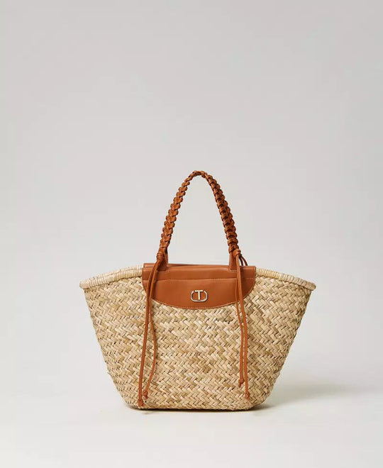 Shopper aus handgeflochtenem Naturstroh Strandtasche TWINSET 
