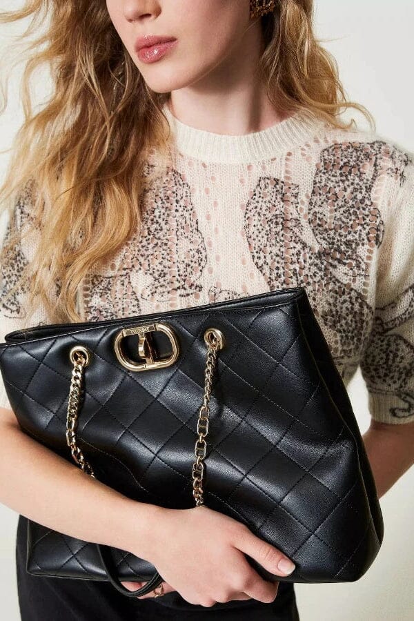 Shopper aus Kalbsglattlederimitat Handtasche TWINSET 