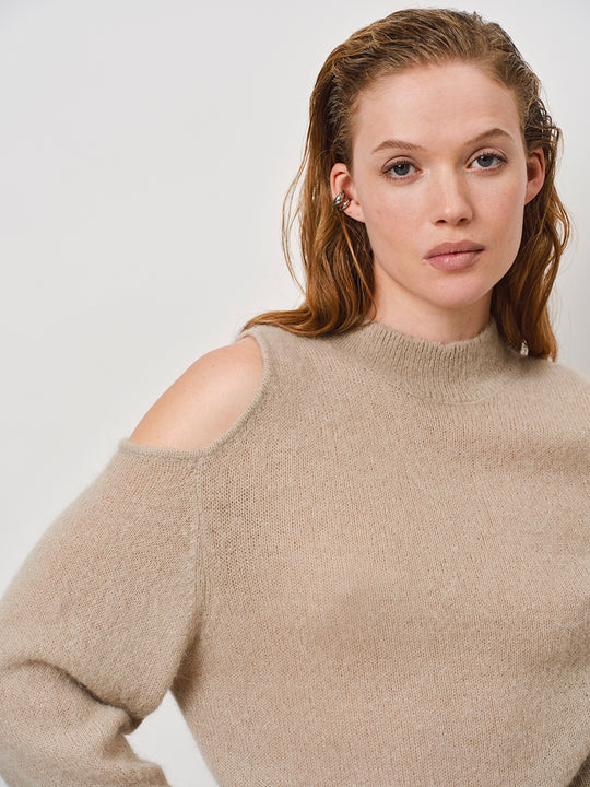 Taupfarbener Alpaka sweater
