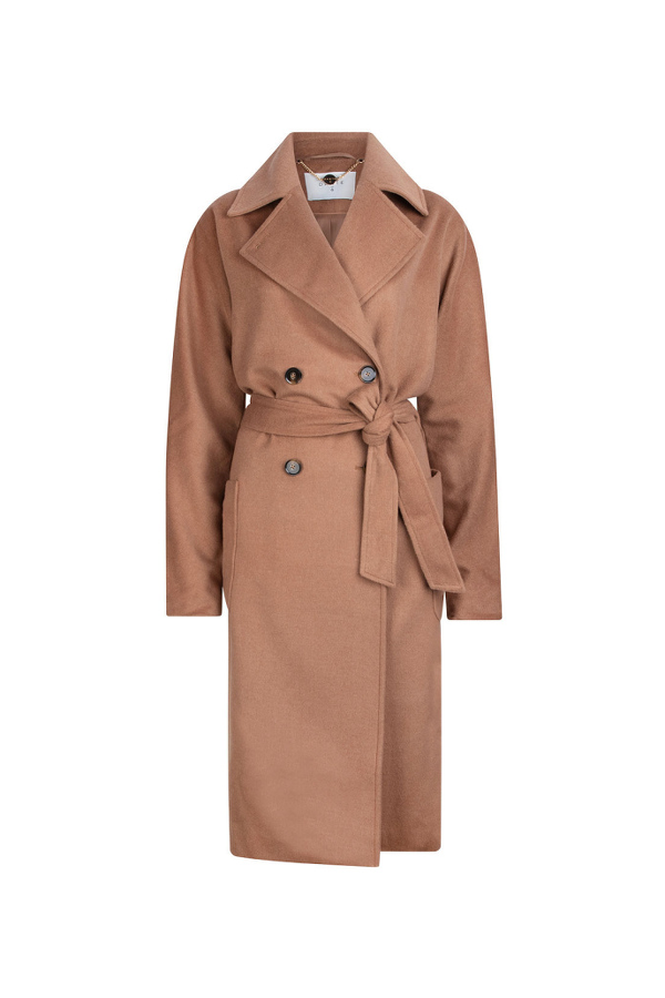 Wool coat double breasted Lovell, camel 