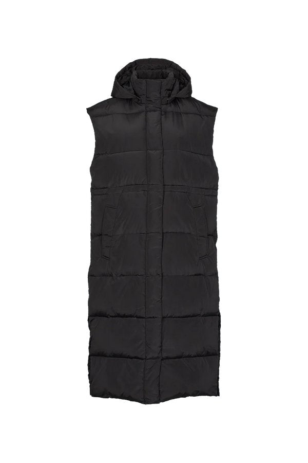 Down vest with hood