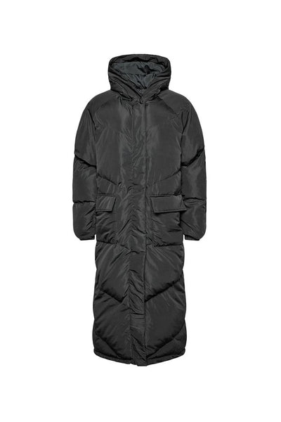 Water -repellent down coat with hood